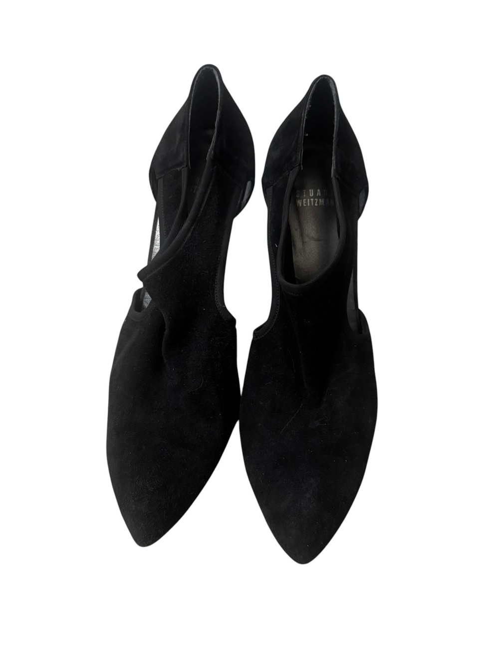 Stuart Weitzman Black Suede Pointed Toe Heels